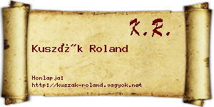 Kuszák Roland névjegykártya